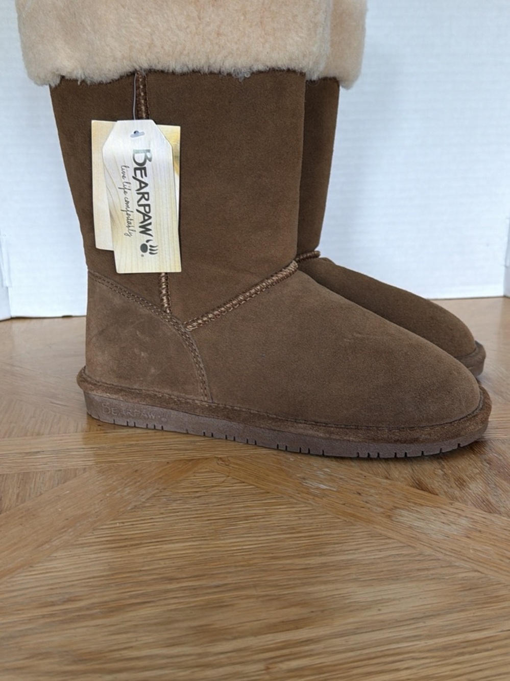 BearPaw Women’s Brown Suede Shearling-Lined Winter Boots